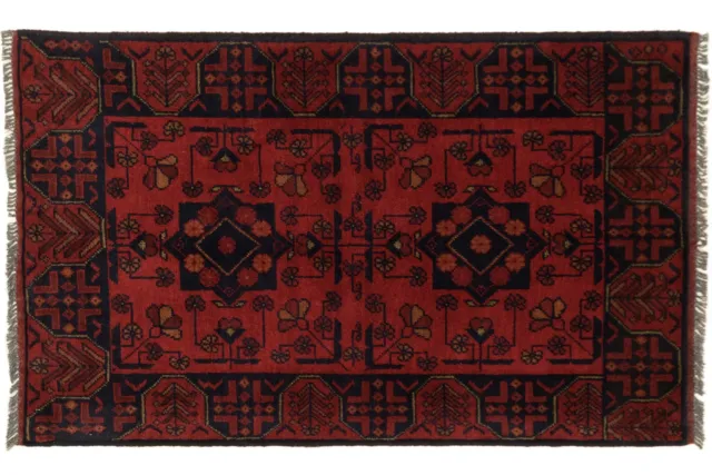 Afghan Gift Khal Hoodie Mohammadi Carpet Hand Knotted 80x120 Braun Geometric