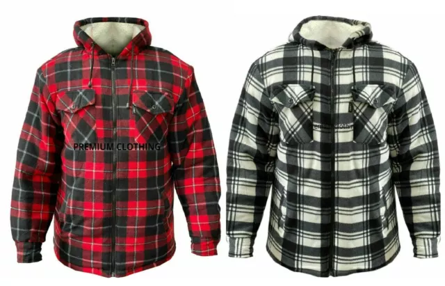 PREMIUM Mens quilted Sherpa EXTRA THICK Lined LUMBERJACKETs Work Warm