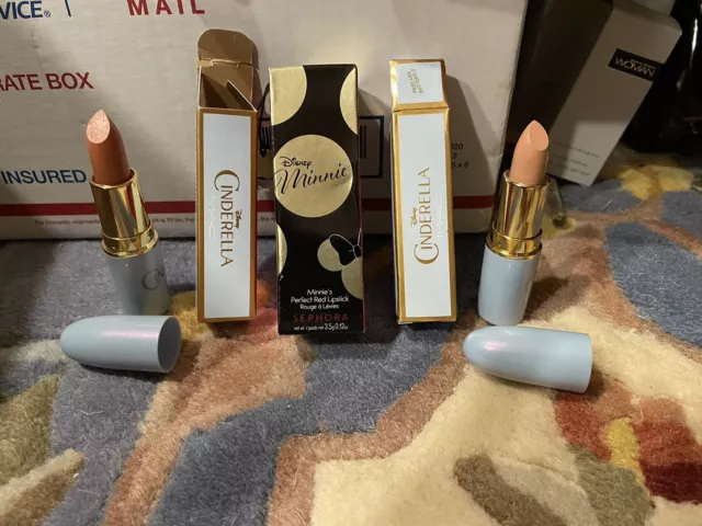 High End Make Up LTD ED Mac Disney Cinderella $ Sephora Minnie Mouse Lipsticks