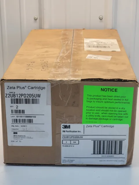 3M Zeta Plus Z2UB12PD205UW UW Series Filter Cartridge 2 Per Box BRAND NEW q11