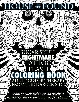 The House Found Sugar Skull Nightmare Tattoo Flash Colorin by Mosher Ian C