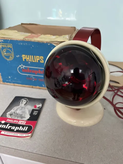 Vintage Retro Philips Infraphil Heat Lamp Original Box