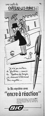 Publicité 1959 Bic Le Bic-Mystère Encre A Réaction Courrier Chateau Les Ruines