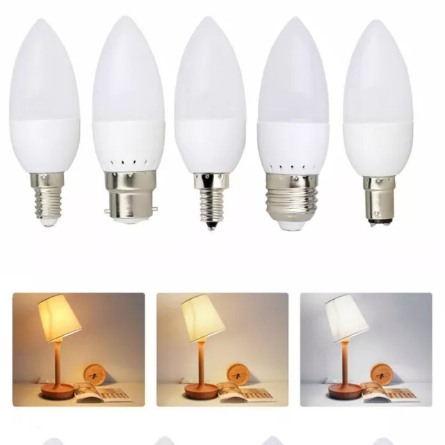 3W E14 E27 B15 B22 LED Kunststoff Kerze Glühbirnen 2835 SMD Warm/kalt weiß