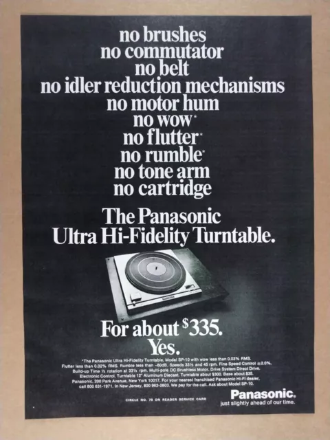 1971 Panasonic SP-10 Turntable vintage print Ad