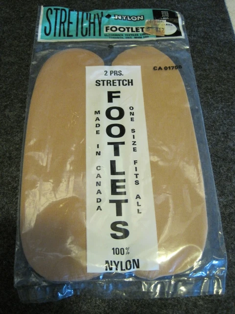 RARE Footlets McCORMACK TEXTILES Nylon One Size  SEALED 2 Pair Vintage