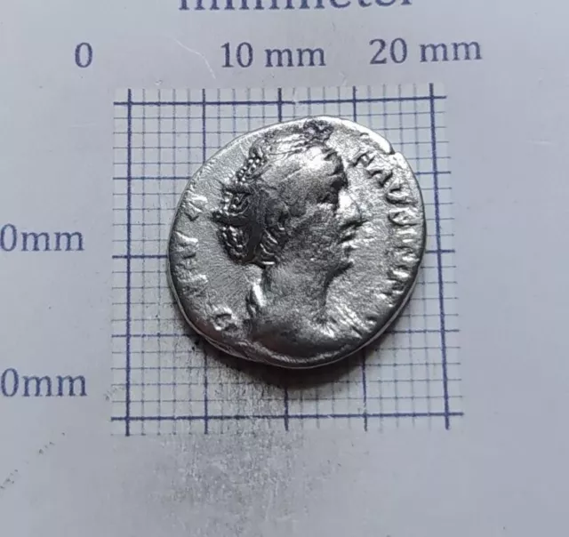 Juno , Antique Roman Silver coin Denarius DIVA FAUSTINA SR. 138-141 AD. #077