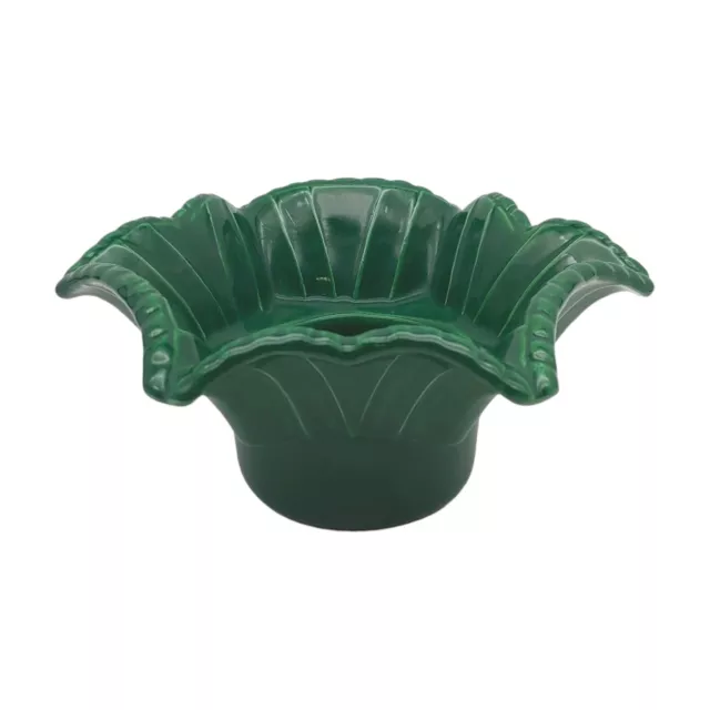 Miramar of California Ceramic Flower Petal Planter 6" Small vtg 1950s Dark Green