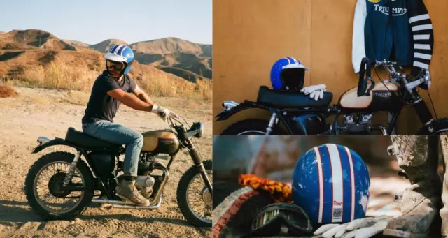 Bell Steve Mcqueen Blue  #Husqvarna Custom 500 #F1  Motorcycle Crash #Helmet Jet
