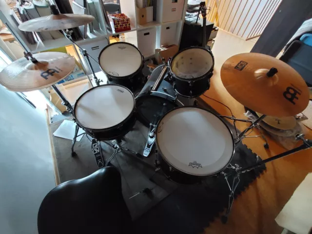 Tama Imperialstar Drumset gebraucht, schwarz, Meinl Becken