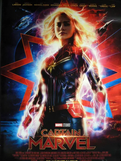 Captain Marvel - Brie Larson - Samuel L. Jackson - Filmposter 120x80cm gerollt