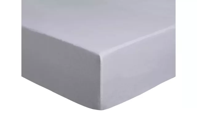 Habitat Cotton Brushed White Fitted Sheet L190, W90cm Elasticated edges - Single