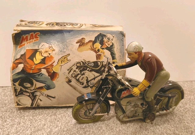 BOÎTE POUR ARNOLD Moto MAC 700 jouet tôle Tin Toy New Box Notice EUR 20