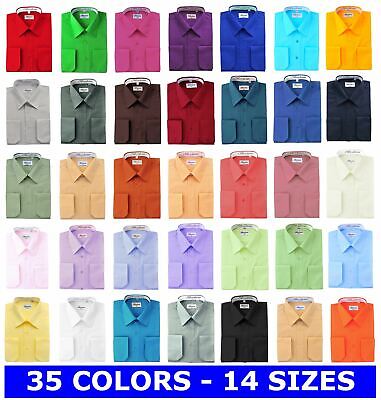 Berlioni Italy Men's Dress Shirt French Convertible Cuff All Colors And Sizes