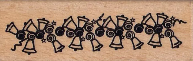 Tauben Basteln Weihnachtsglocken und Kugeln Gummistempel auf Holzblock
