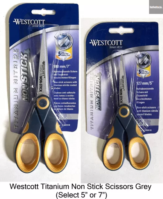 Westcott Titanium Non Stick Straight Scissors Grey (Select 5” or 7”) Cutting