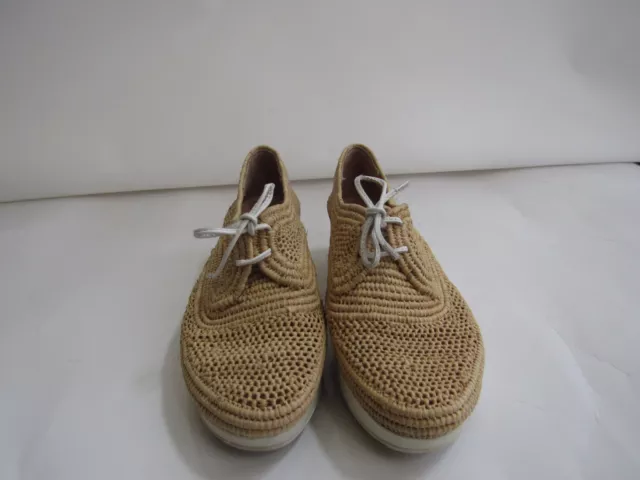 Robert Clergerie Beige Pinto Platform Straw Wedge Oxford Size Size 36