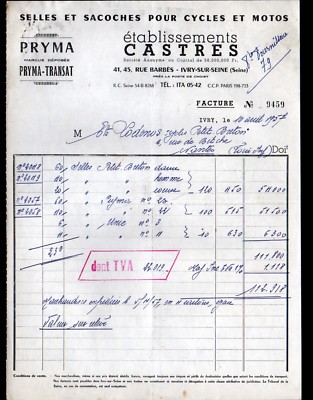 94 IVRY-SUR-SEINE TARIF VERINS FORGES D' IVRY ETS LEMOINE ACIERIES D' IMPHY 1956 