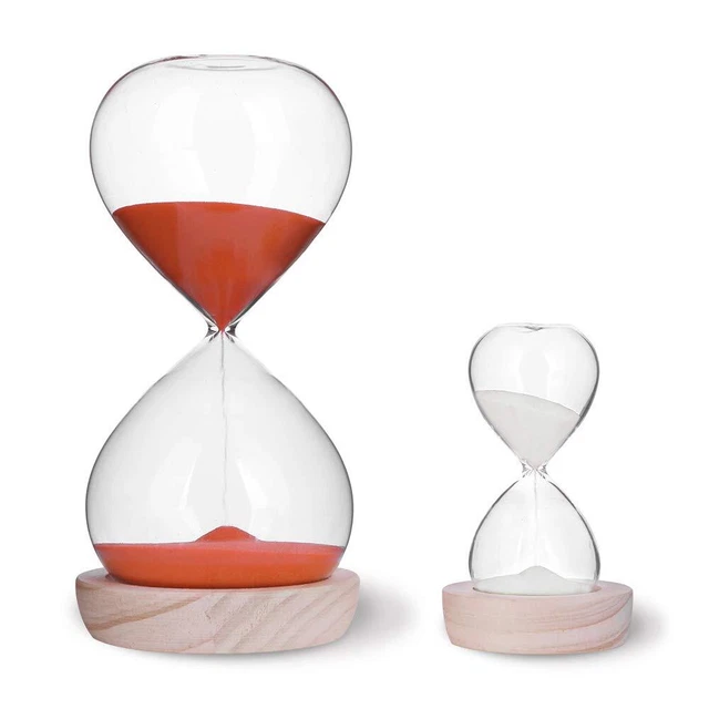 Hourglass Sand Timer Set-60 Minute & 5 Minute Timer Sets -Sand Clock Timers f...