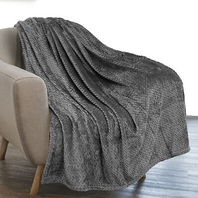 Super Soft Fleece Throw Blanket for Couch Sofa Bed Chair Lightweight Microfiber