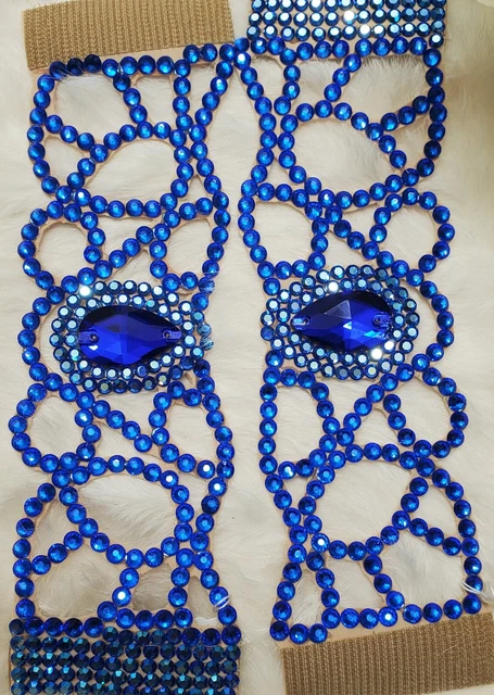 Stunning Wide Cuffs Bracelets Sapphire Ballroom Dance Jewelry