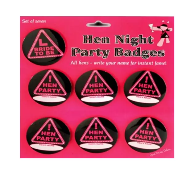 Hen Do Party Badges Learner Girls Night Out Bride to Be Accessories KINGS 7pc