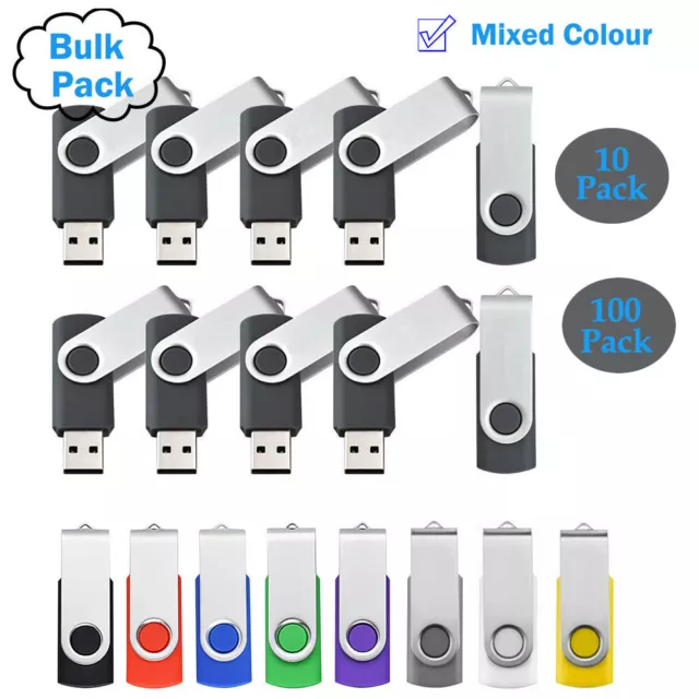 Wholesale/Bulk - 5/10/100 Pack USB Flash Memory Stick Thumb Pen Drive U Disk LOT