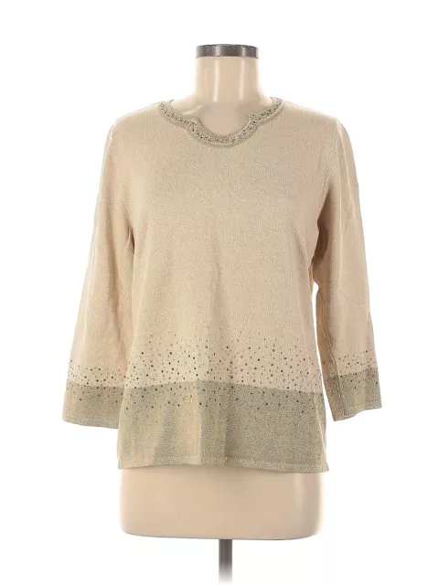 ALFRED DUNNER WOMEN Brown Pullover Sweater M $23.74 - PicClick