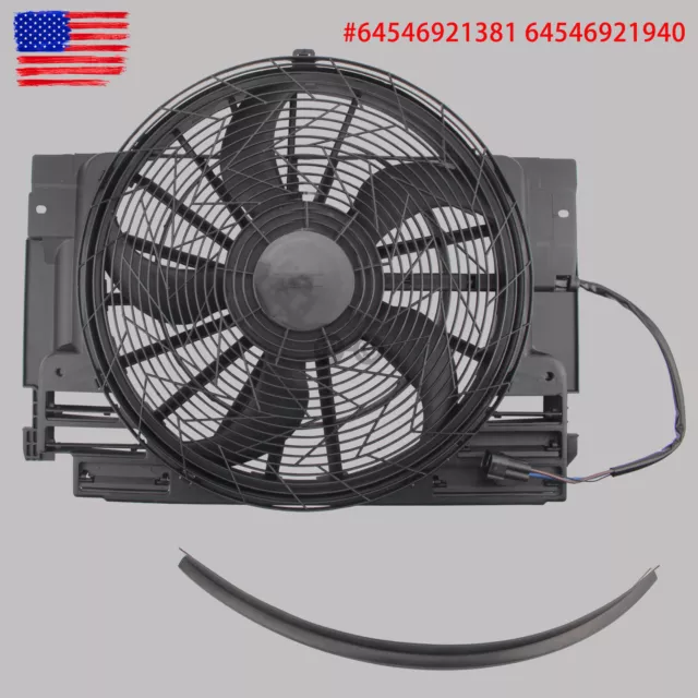 New A/C AC Blade Radiator Condenser Cooling Fan fit 00-06 BMW X5 E53 64546921381