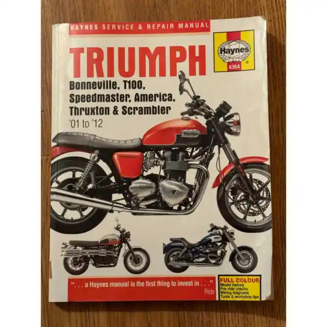 Haynes Manual 4364 Bonneville/T100/Speedmaster/America/Thruxton/Scrambler '01-12