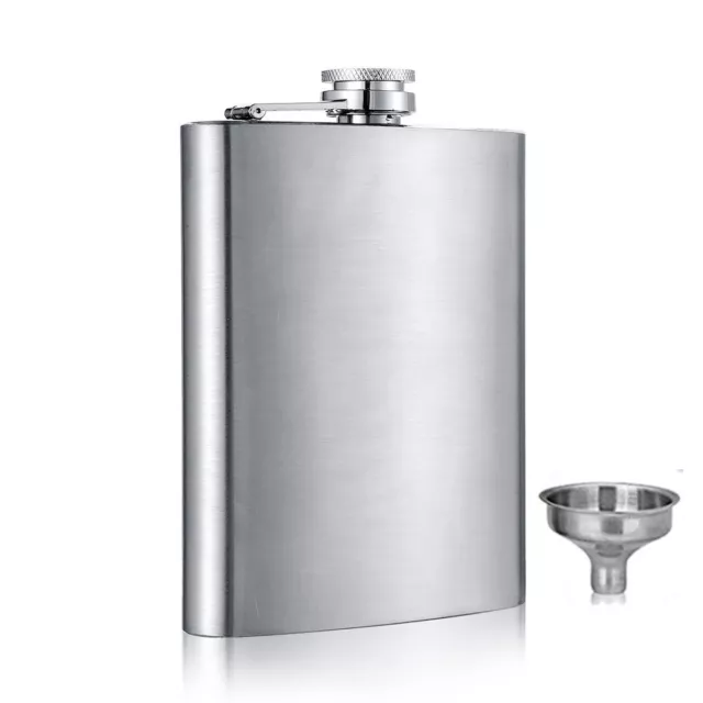 6 8 10 oz Liquor Stainless Steel Pocket Hip Flask Screw Cap With Funnel