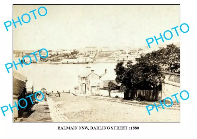 OLD 8x6 PHOTO OF BALMAIN SYDNEY NSW DARLING STREET c1880