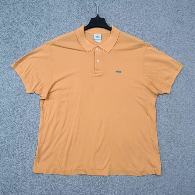 Lacoste Shirt Mens 9 (4XL) Orange Devanlay Polo Cotton Pique Croc Preppy Golf