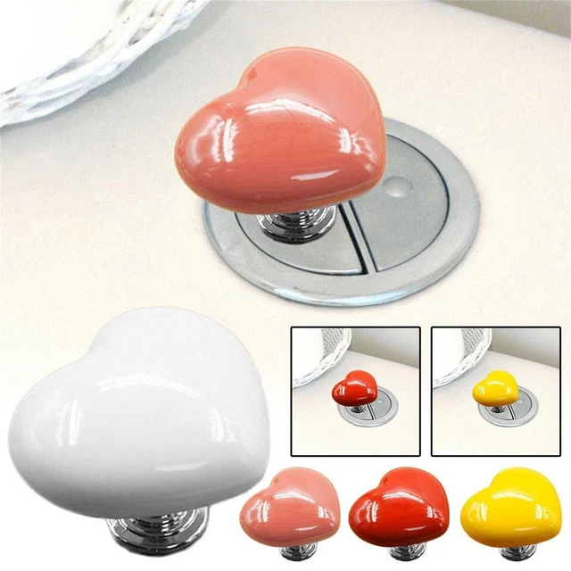 Boutons De Chasse D’Eau En Cœur – 4 Couleurs, Adhésifs, Déco Salle De Bain | Faciles à Coller, Mignons