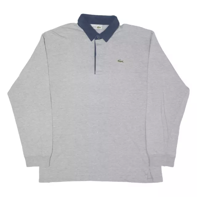 LACOSTE CAMICIA Polo Shirt Grigia Manica Lunga Uomo M
