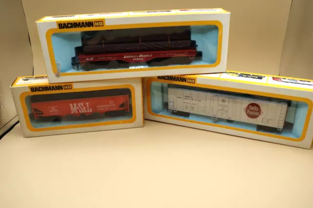 Lot of 3- Vintage HO Scale Bachmann trains, Model: 0962, 1123, 1030. Swifts, Log