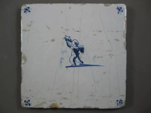 Antique Dutch tile angel copito 17th century - free shipping