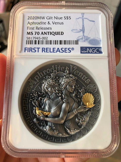 2020 APHRODITE AND VENUS GODDESSES NIUE 2oz SILVER COIN NGC MS70 维纳斯