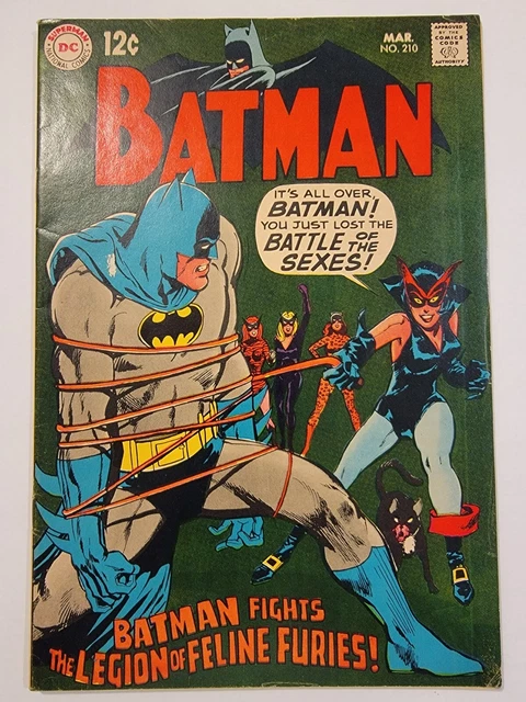 Batman #210 FN+ Classic Neal Adams cover, 1969 Vintage Silver Age Beauty