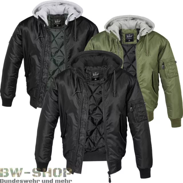 Brandit Ma1 Pilotenjacke + Kapuze Sweat Hooded Bomberjacke Fliegerjacke Blouson