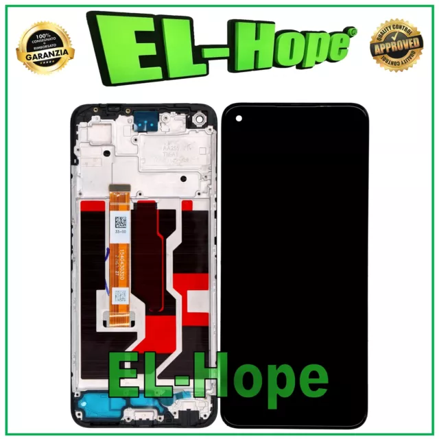 Display Lcd + Frame Per Oppo A96 4G 2022 Cph2333 Touch Screen Vetro Nero