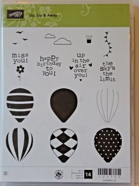 Stampin Up Arriba Y Away Transparente Soporte Sellos Caliente Aire Globos en El