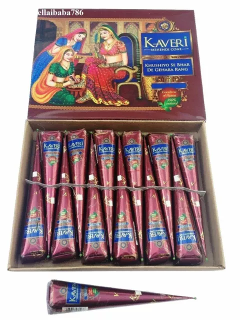 Natural Kaveri Temporary Tattoo Mehandi Herbal Henna Cones Body Art Kit