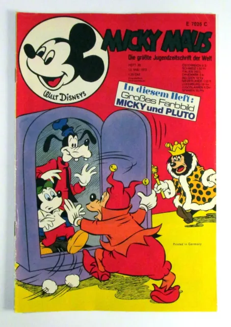 Micky Maus 1972 Heft 20 vom 13 März 1972 Walt Disney ohne Beilage Zustand 1 -