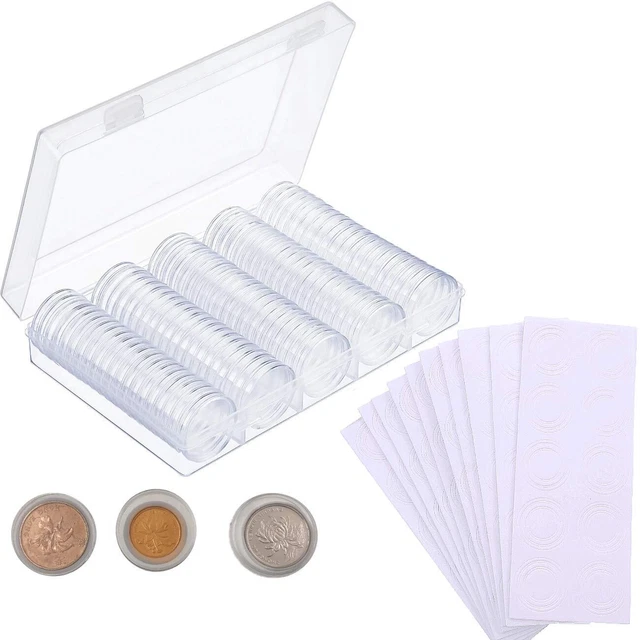 Lot De 200 Capsules Pour Pièces De Monnaie (30 Mm) Avec 200 Joints En