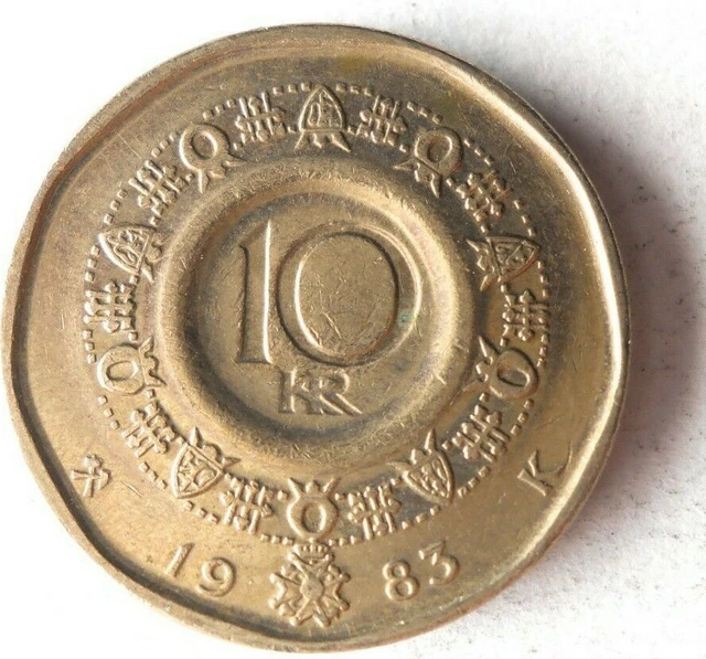 1983 NORWAY 10 KRONER - High Quality Coin - FREE SHIP - Bin #405