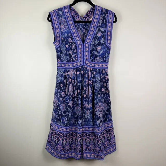 Rebecca Taylor Sz 4 Purple Silk Sleeveless Dreamweaver A Line Knee Length Dress