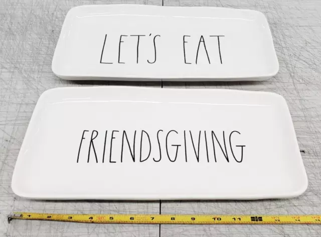 Set of 2 Rae Dunn Thanksgiving Friendsgiving Party Serving Platter Farmhouse 15"