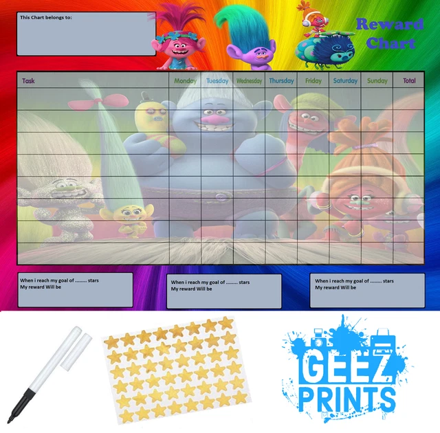 POTTY / TOILET Training Reward Chart - Kids Childrens Sticker Star - A4 ...