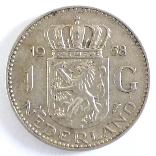 1 Gulden, Juliana, Silber, 1958, Niederlande (4301)